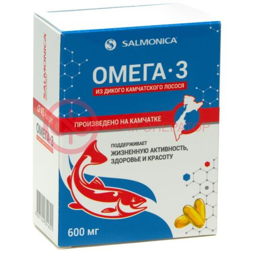 Салмоника омега-3 капсулы 600мг №45 из дикого камчатского лосося д/взрослых и детей