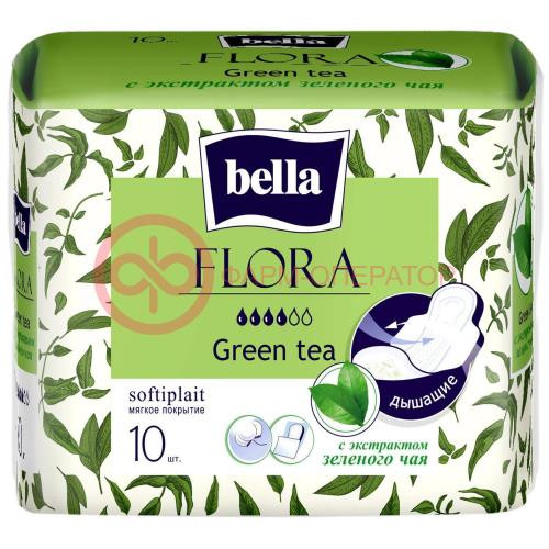 Белла флора прокладки гигиенические №10 с экстр зел чая