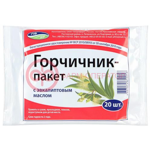 Горчичники-пакет №20 эвкалипт. масло /петрофарм/