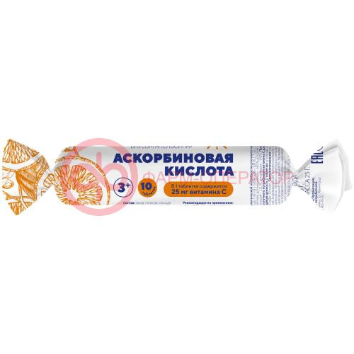 Мультифорте аскорбиновая к-та солнышко таблетки 2,5г №10 с сахаром апельсин