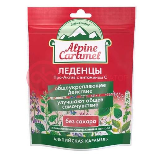 Альпийская карамель леденцы 75г про-актив витамин с без сахара